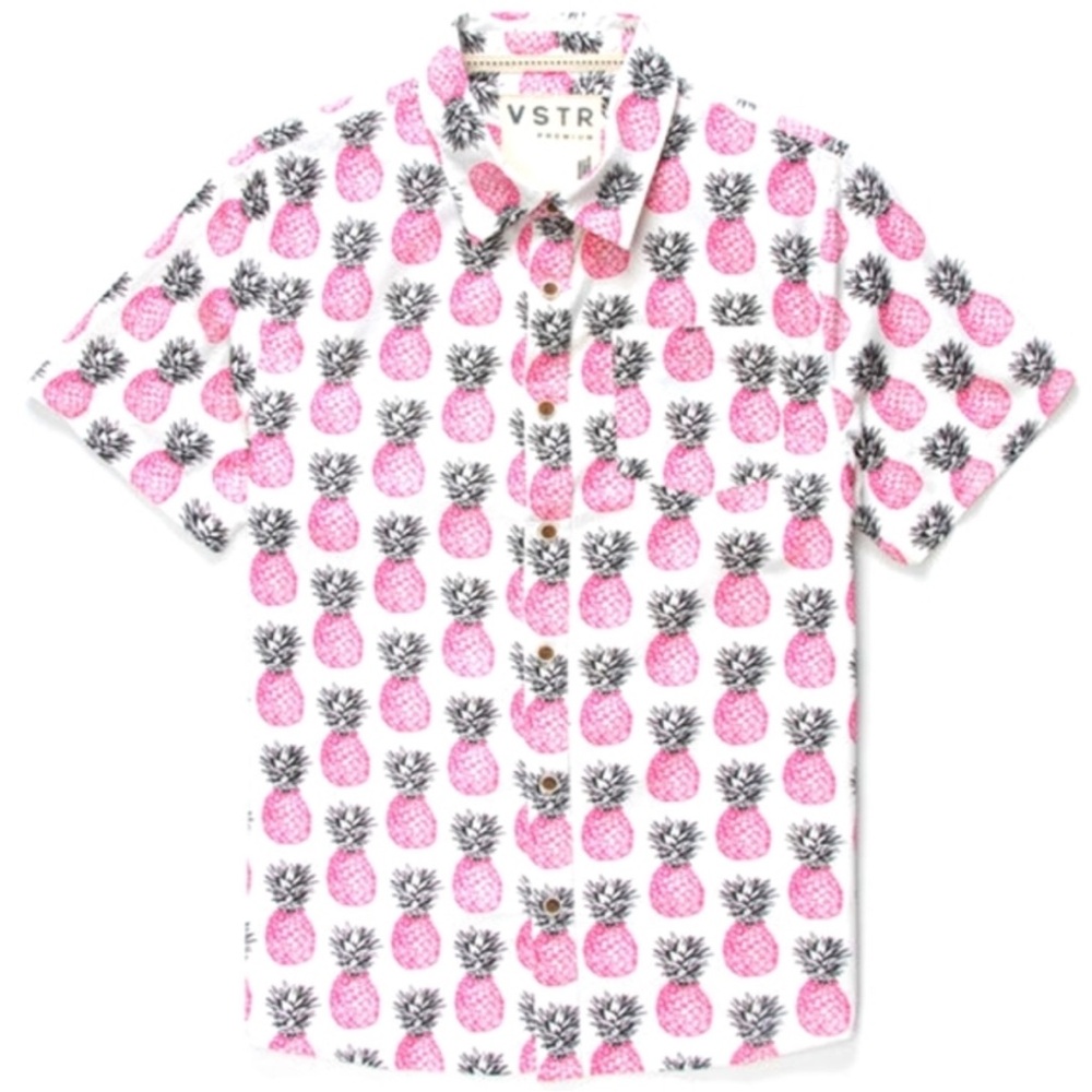 Men’s button up short sleeve with pineapples